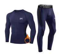 MEETYOO Biancheria Intima Termica Uomo, Sportiva Set di Biancheria Intima Base Layer Windstopper per Lo Allenamento Sci Corsa