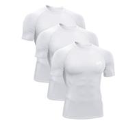 MEETYOO Maglietta Uomo, Funzionale Compressione Camicia Manica Corta Fitness Camicia Uomini Camicia Sportiva Traspirante da Corsa per Corsa Ciclismo Fitness