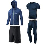 MEETYOO Maglietta a Compressione da Uomo, Leggings Sportivi, Pantaloni da Corsa, Maglietta Funzionale da Uomo, Pantaloni a Compressione, Abbigliamento Funzionale per Corsa, Palestra, Fitness