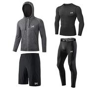 MEETYOO Maglietta a Compressione da Uomo, Leggings Sportivi, Pantaloni da Corsa, Maglietta Funzionale da Uomo, Pantaloni a Compressione, Abbigliamento Funzionale per Corsa, Palestra, Fitness