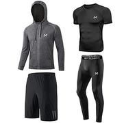 MEETYOO Maglietta a Compressione da Uomo, Leggings Sportivi, Pantaloni da Corsa, Maglietta Funzionale da Uomo, Pantaloni a Compressione, Abbigliamento Funzionale per Corsa, Palestra, Fitness