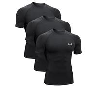 MEETYOO Maglietta Uomo, Funzionale Compressione Camicia Manica Corta Fitness Camicia Uomini Camicia Sportiva Traspirante da Corsa per Corsa Ciclismo Fitness
