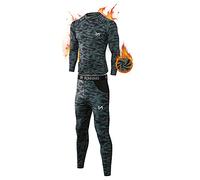 MEETYOO Set di Biancheria Intima Termica da Uomo, Lunga e Funzionale, Traspirante, a Compressione, per Allenamento, Sci, Corsa, Escursionismo