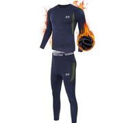 MEETYOO Set di Biancheria Intima Termica da Uomo, Lunga e Funzionale, Traspirante, a Compressione, per Allenamento, Sci, Corsa, Escursionismo