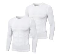 MEETYOO Uomo Camicia di Compressione Manica Lunga Shapewear Slim Bottom Camicia Shapewear per la Corsa Fitness