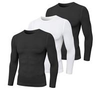 MEETYOO Uomo Camicia di Compressione Manica Lunga Shapewear Slim Bottom Camicia Shapewear per la Corsa Fitness