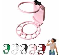 MEEVINWH Foldable Belt Drink Holder, 3D Printed Hands Free Beverage Carrier Clip Waist Cup Caddy for Coffee Cup And Travel Mug,Outdoor Camping BBQ Fishing Hands Free Convenient(Pink)