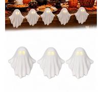 MEEVINWH Luminous Ghost Ornament, 2026 New Mini Glowing Ghosts Table Decor With Warm LED Light,Halloween Decor Mini Ghost Light,Cartoon Resin Sculpture For Home Halloween Party