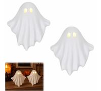 MEEVINWH Luminous Ghost Ornament, 2026 New Mini Glowing Ghosts Table Decor With Warm LED Light,Halloween Decor Mini Ghost Light,Cartoon Resin Sculpture For Home Halloween Party