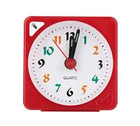 MEEVINWH Orologio al quarzo, quadrante di facile lettura, display chiaro 'ora, lancette luminose, display digitale, luce LED, funzione snooze 'allarme, design portatile per l'uso (Rossa)