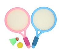 MEEVINWH Racchetta da Badminton per Bambini, per Bambini con Manico a Conca, Design Triangolare, Rete Resistente agli Urti, Migliora la Reazione, Giochi per Interni ed Esterni