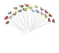 MeevrgR 50 pali a farfalla per decorazione da giardino, vaso da fiori per esterni, con ali in PVC impermeabile, design a molla che si muove dal vento