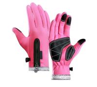 MeevrgR A0018-PK - Guanti da ciclismo isolati per uomo e donna, compatibili con touchscreen, antivento e impermeabili, con dettagli riflettenti, tessuto in piuma calda, colore: nero