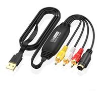 MeevrgR Adattatore Acquisizione Video da per vhs a USB per Convertire Analogico in Digitale per rca S-Video Compatibile per windows per mac(AV Male Head)
