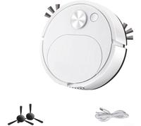 MeevrgR Aspirapolvere robot 3 in 1 con aspirazione per pulire e pulire completamente il pavimento, 18 cm, ultrasottile, per la pulizia sotto i piani e la copertura completa del pavimento (bianco)