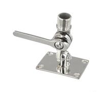 MeevrgR Base di supporto per antenna marina in acciaio inossidabile 316, doppia rotazione, regolabile, per antenne con filettatura da 1", 93 x 64 mm, resistente alla corrosione, per barche e yacht