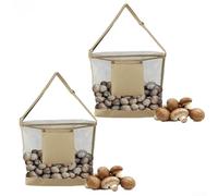 MeevrgR Borsa a rete per raccogliere funghi con custodia, 43 x 26 cm, traspirante, con tracolla regolabile, per raccogliere frutta, verdura ed erbe, set da 2 pezzi, nero e verde (verde)
