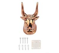 MeevrgR Bull-Head Guitar Wall Hanger - ABS dorato con imbottitura in TPR, adatto alla maggior parte delle chitarre e ukulele, supporto compatto da 9,5 cm