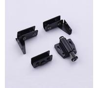 MeevrgR Cerniera per porta in vetro, morsetto a doppia testa, 1 set per porta in legno, adatta per ufficio e casa, senza noiosi fori di apertura, gradini richiesti con piastra in acrilico (singolo