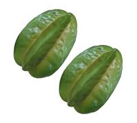 MeevrgR Confezione da 2 frutti artificiali a forma di stella realistici, in poliuretano, per decorazione domestica, centrotavola, scenografia fotografica, esposizione di ristoranti, simulazione