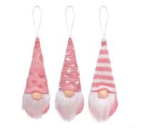 MeevrgR Confezione da 3 gnomi senza volto lavorati a maglia, decorazioni per albero di Natale, in morbido feltro e tessuto a maglia, da appendere, per camini, finestre, decorazioni per la casa e le