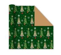 MeevrgR Confezione da 4 rotoli di carta regalo natalizia dal design vintage fatto a mano, biodegradabile, materiale sostenibile, 50 x 70 cm, per feste, compleanni, anniversari, bouquet artigianali