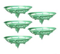 MeevrgR Confezione da 5 vassoi di supporto per frutta da giardino, supporto in plastica per meloni, zucche e zucche, design ovale 23,1 x 20 cm, con paletti da 11,5 cm (verde chiaro)