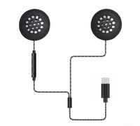 MeevrgR Cuffie USB C con Microfono per Casco Sci e per moto, Audio Cristallino nel per vento, Cavo, Controlli Inline, Nero