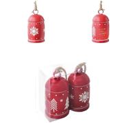 MeevrgR Decorazione natalizia a forma di campana di Natale, in ferro, da appendere, 13,5 cm, 13 cm, in metallo, decorazione per porte e feste (2 pezzi)