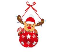 MeevrgR Decorazione natalizia da appendere alla porta con Babbo Natale, renna, gnomo e albero, ornamento di carta su un solo lato, per ingresso o parete, altezza 39,7 cm, colore come mostrato