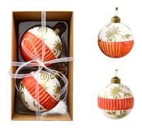 MeevrgR Decorazione natalizia in vetro bianco, 8 cm, moderna e minimalista, palla decorativa per albero, caminetto o centrotavola per le vacanze, elegante decorazione neutra per le vacanze (modello E)