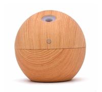 MeevrgR Diffusore di oli essenziali USB da 130 ml, nebbia fine e luci LED colorate per aromaterapia auto e casa (venature del legno chiaro)