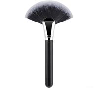 MeevrgR Grande pennello da trucco a ventaglio, setole sintetiche morbide per evidenziatore, cipria, per sfumare i contorni e spolverare il viso (C)