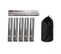 MeevrgR Kit di 6 tubi in acciaio inox per stufa a legna da 6 cm, include 1 tubo parascintille da 30 x 6 cm ciascuno, per tenda da campeggio, cabina, uso esterno