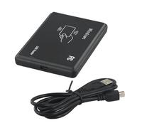MeevrgR Lettore di schede con sensore di prossimità senza contatto RFID USB 125 kHz per carte d'identità EM4100 TK4001, compatibile con Windows, Linux, Android, nero