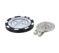 MeevrgR Marcatore per palline da golf con clip per cappello, livello integrato per una lettura precisa del verde e valutazione delle pendenze (nero e bianco)