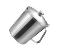MeevrgR Misurino in acciaio inossidabile 304 con coperchio, 500 ml, brocca per latte e caffè con segni graduati, scala liquida di precisione per preparare il tè, strumento da cucina, argento