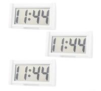 MeevrgR Orologio digitale per cruscotto auto, display LCD, con staffa autoadesiva, impermeabile, mini orologio per interni del veicolo, facile da leggere, confezione da 3 pezzi, blu, bianco, nero