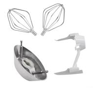 MeevrgR Pala per torte per mixer Bosch, set di fruste in acciaio inossidabile con estensore per gancio per impasto, frusta in plastica e metallo, accessori da forno per torte (A)