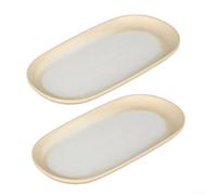 MeevrgR Piatti da portata ovali in melamina, confezione da 2, 30,6 cm, per vassoi bicolore, per antipasti, formaggi e piatti freddi (bianco)