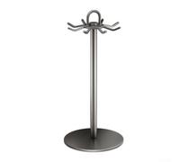 MeevrgR Portautensili da cucina girevole, organizer da banco a 8 ganci con accesso a 360°, supporto per spatole in acciaio al carbonio per cucchiai, mestoli e utensili da cucina (grigio canna di