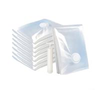 MeevrgR Sacchetti sottovuoto a compressione, set da 12, sacchetti da viaggio per vestiti con chiusura ermetica e valvola turbo, resistenti agli strappi, in pellicola PA+PE