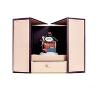 MeevrgR Santa's Workshop - Decorazione natalizia in resina, decorazione natalizia bianca da tavolo, a forma di scatola, 18 cm