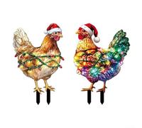 MeevrgR Segni all'aperto dell'iarda del LED per la decorazione del prato inglese di Natale con le multi luci colorate, la costruzione acrilica e le opzioni multiple di installazione con i pali