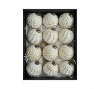 MeevrgR Set di 12 decorazioni natalizie in stile vintage, palline infrangibili in PVC (8 cm), confezione elegante (oro)