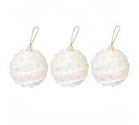 MeevrgR Set di 3 palline per albero di Natale, 8 cm, in schiuma, da appendere, per decorazioni festive, nei colori rosa, blu e bianco
