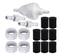 MeevrgR Set di pezzi di ricambio per tubo flessibile per la pulizia della piscina, con valvola G52 D20 tubi D15 Raccordi a lumaca e sostituzione in cotone, per kit di manutenzione aspirapolvere