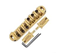 MeevrgR Set di rulli per chitarra elettrica per ponte, sella regolabile per modelli LP e SG; struttura in lega di zinco, spaziatura tra le corde di 51,5 mm, argento (oro)