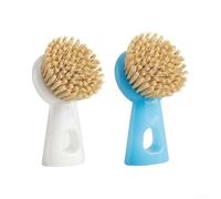 MeevrgR Spazzola per verdure con supporto verticale, setole in nylon resistenti per patate, carote, barbabietole, manico antiscivolo, strumento per la pulizia della cucina per lavello e stufa, blu e