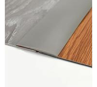 MeevrgR Striscia di transizione per pavimenti in legno, striscia di chiusura dei bordi, in plastica, adatta per la casa, materiale ecologico, ampia applicazione, decorazione a specchio (grigio)